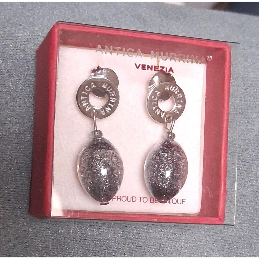 Venetian Antica Murrina Earrings  Glass Millefiori Dangle Earrings